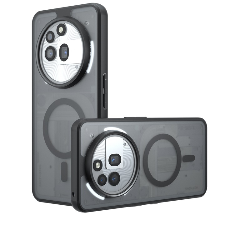 Премиум калъф за телефон Nothing (3a) Pro CareFree Defender, с MagSafe, тънък дизайн и пълна защита, Never-Yellow, против пръстови отпечатъци - матово черно