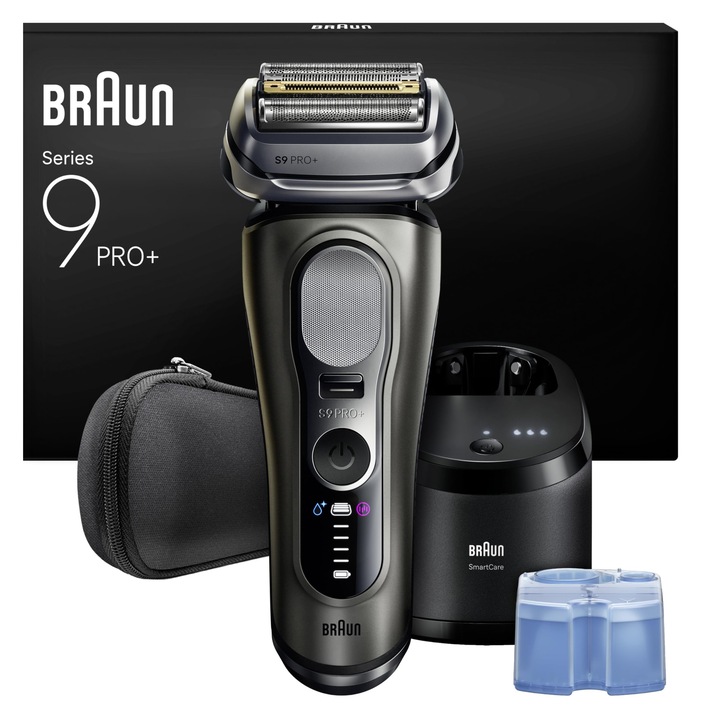 Braun Series 9 Pro+ elektromos borotva, 5+1 penge, Smartcare 6 az 1-ben, grafit
