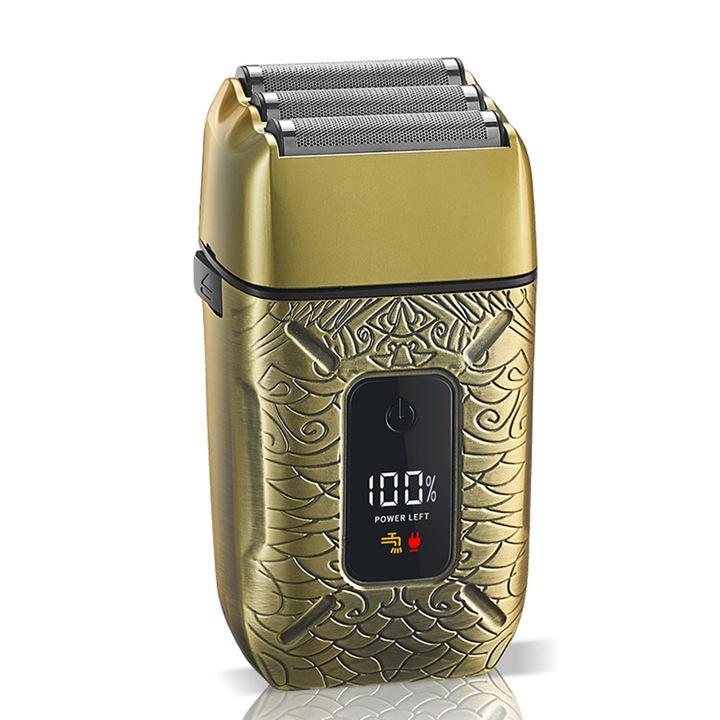 Aparat de ras electric ZJchao, portabil, reîncărcabil, cu afișaj LED, pentru bărbați