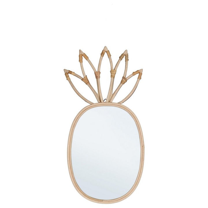 Mozambico Pineapple natúr rattan fali tükör 26x1, 5x54h