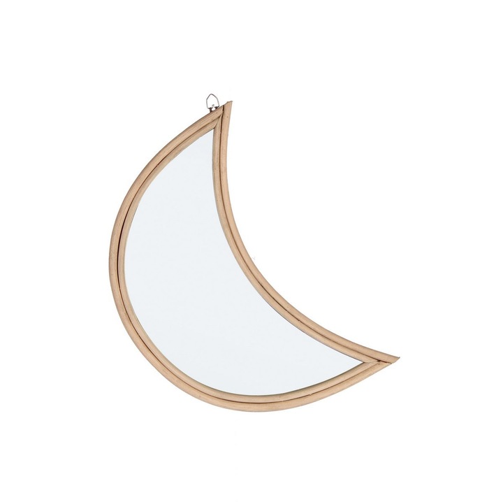 Mozambico natúr rattan fali tükör Luna 26x1, 5x38h