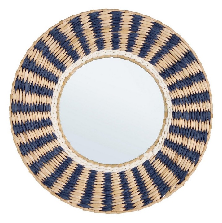 Fali tükör papírkerettel, natúr kékesfehér, Namíbia Ø45x7