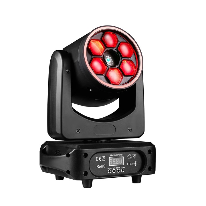 Echipament de iluminat, efect de scena 3 in 1, control versatil, 6x15W RGBW LED, 500mW laser, priza EU