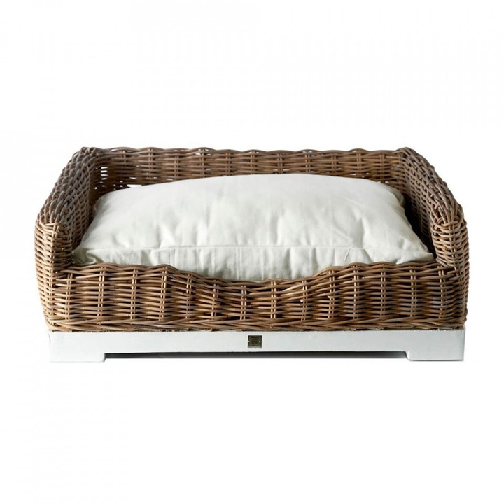Canapea pentru caini maro din ratan Classic Riviera Maison