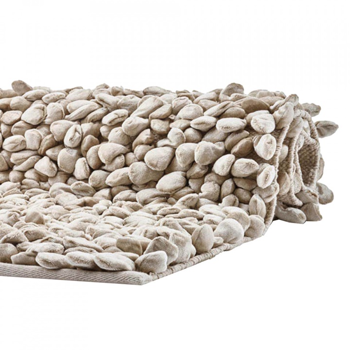 Covoras pentru baie bej din fibre 70x120 cm Rocca Aquanova