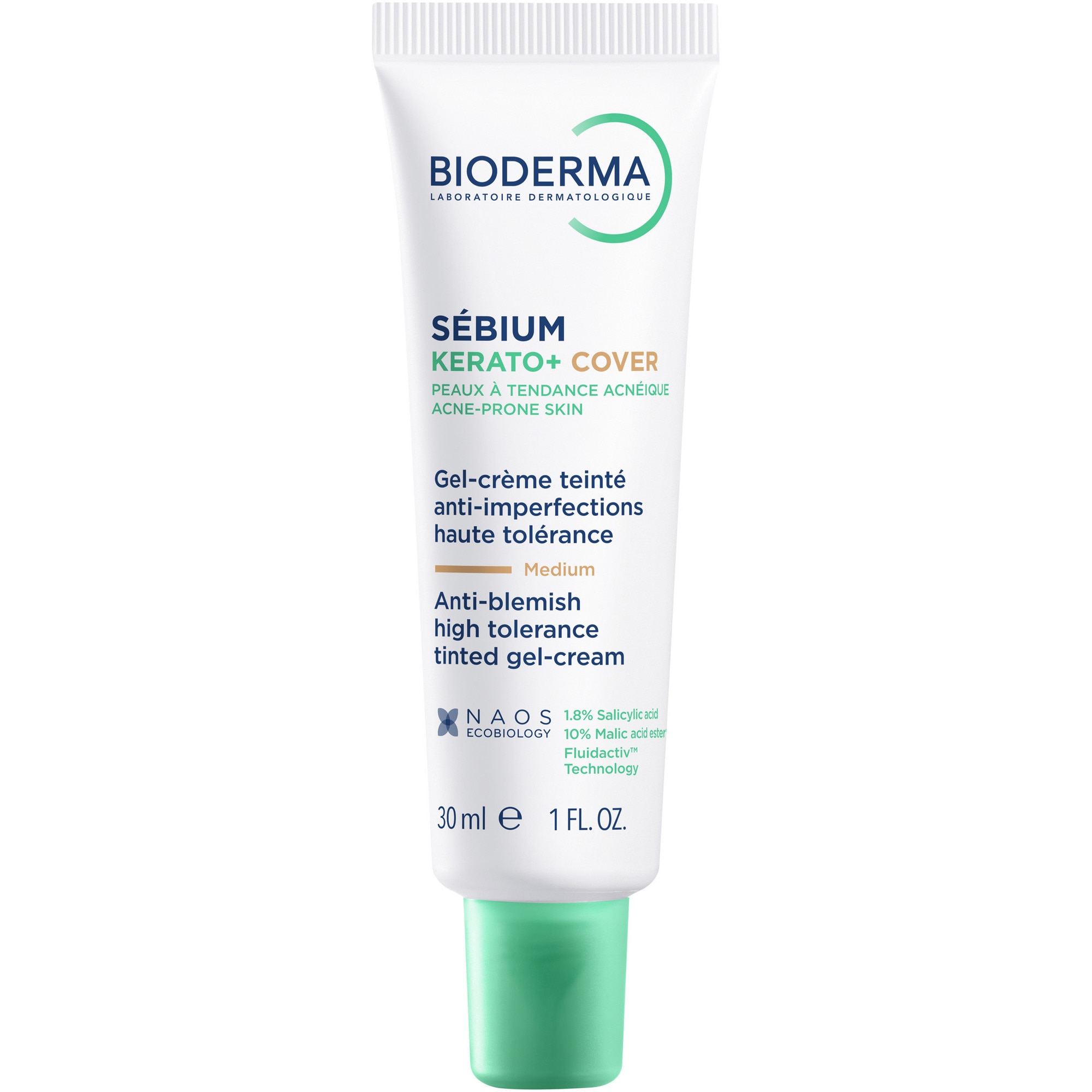 Gel crema nuantatoare Bioderma anti-imperfectiuni Sebium Kerato+ Cover, 30 ml