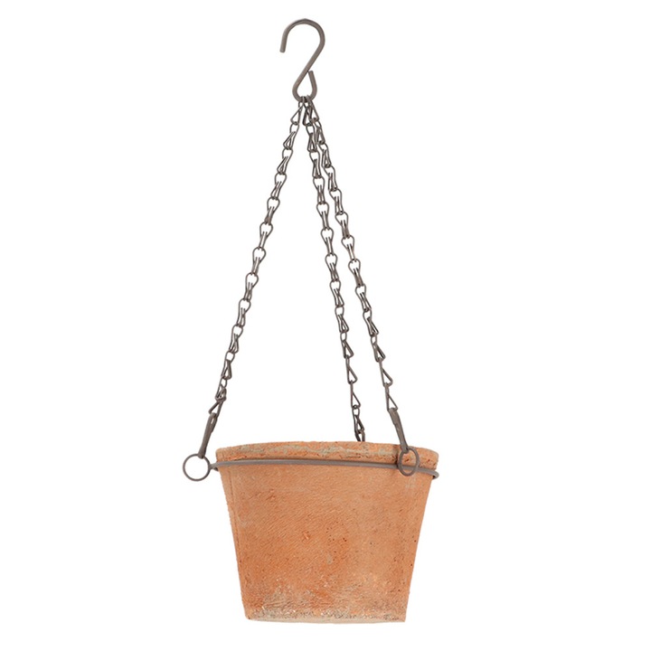 Suport suspendabil pentru ghiveci portocaliu din ceramica 17cm Jope L Esschert Design