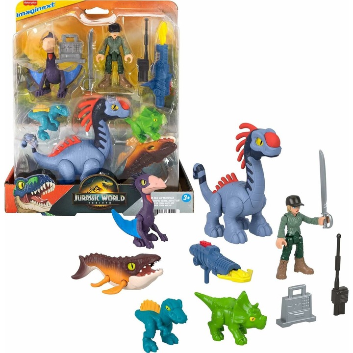 Комплект фигурки Imaginext Jurassic World, 10 части, многоцветен