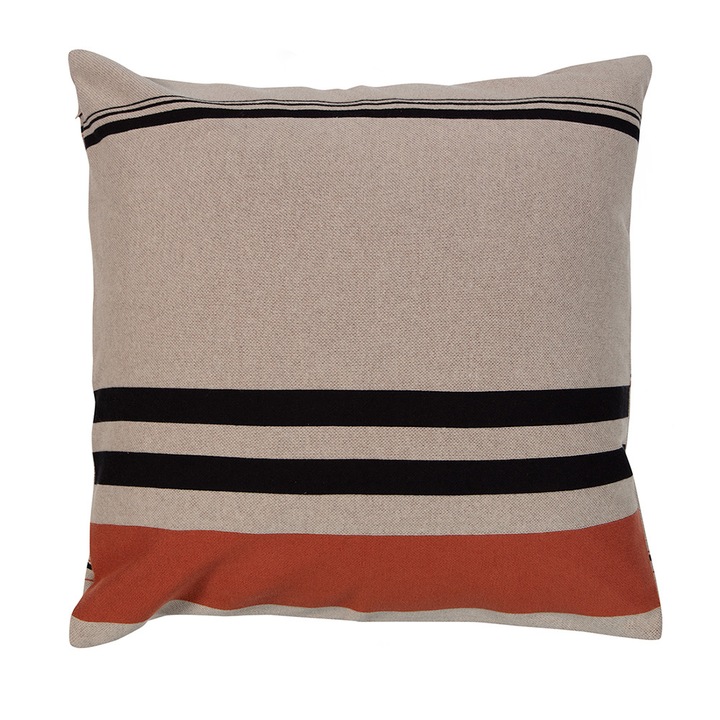 Perna patrata neagra/kaki din bumbac 60x60 cm Hani Woood