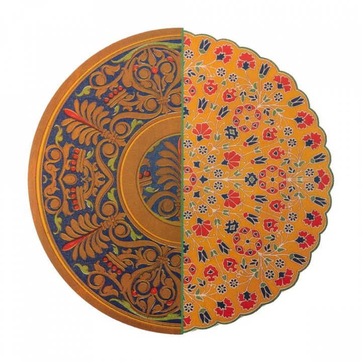 Protectie masa rotunda multicolora din fibre 37 cm Hybrid Bairat Seletti