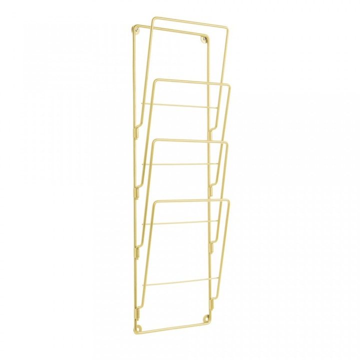 Suport reviste pentru perete, Present Time, metal, auriu