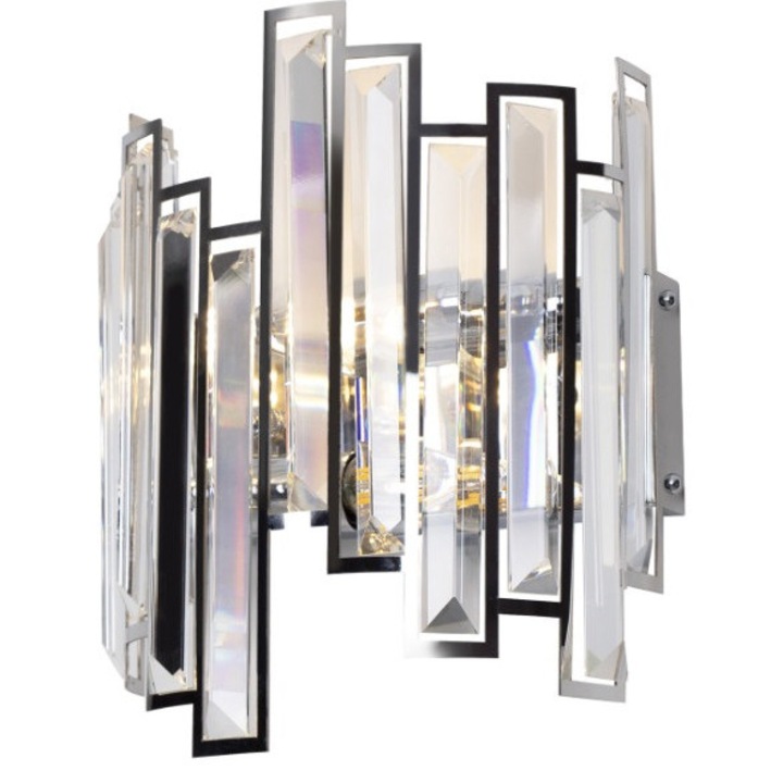 Aplica argintie din metal cu 2 becuri Nemo Maxlight