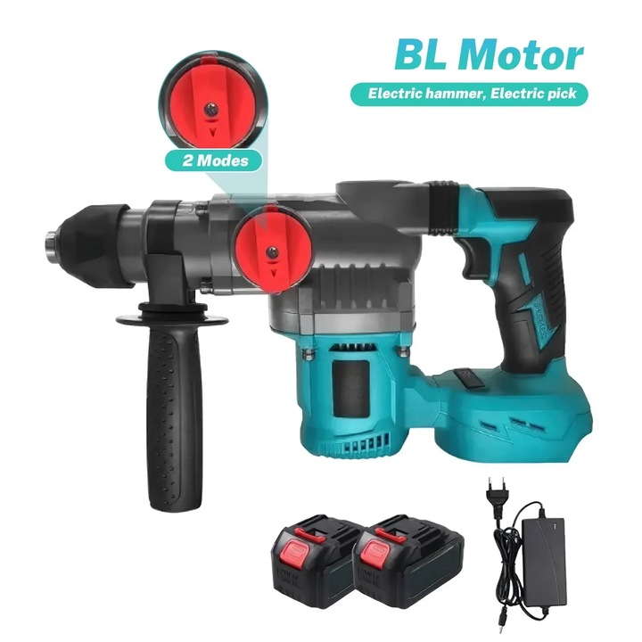 Masina de gaurit cu percutie, motor fara perii, functionalitate duala, 1 acumulator, dimensiuni compacte