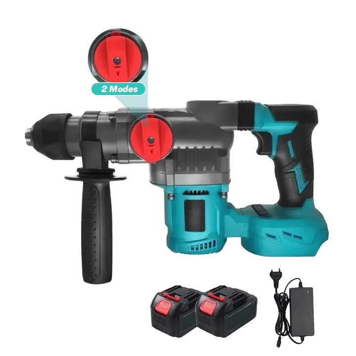 Masina de gaurit cu percutie, motor fara perii, functionalitate duala, 1 acumulator, dimensiuni compacte