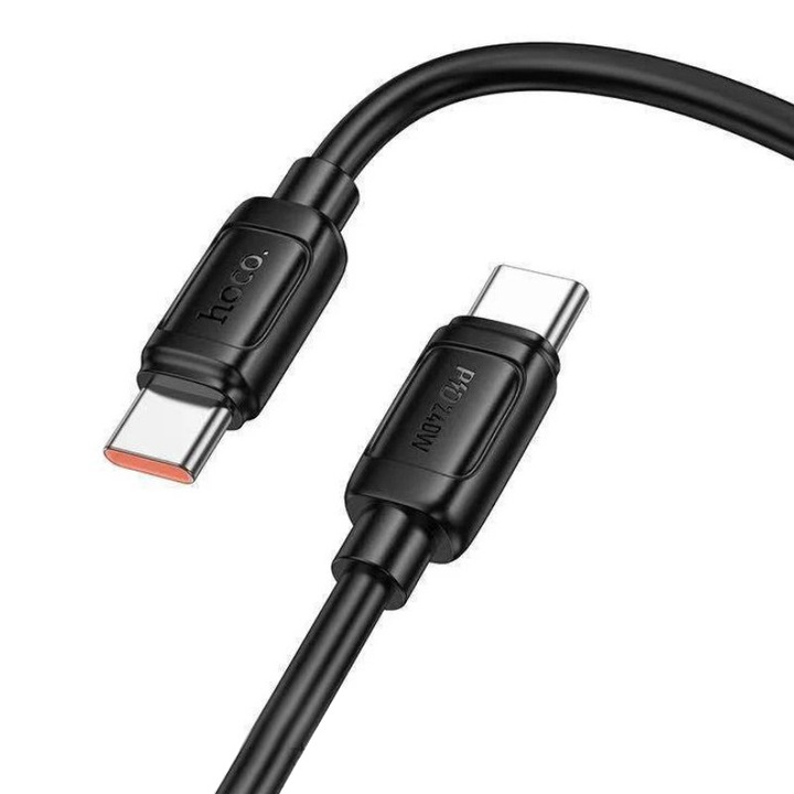 Cablu Date Hoco X115, Type-C la Type-C, Compatibil iPhone 15/16 si Android, Incarcare rapida 240W, Negru