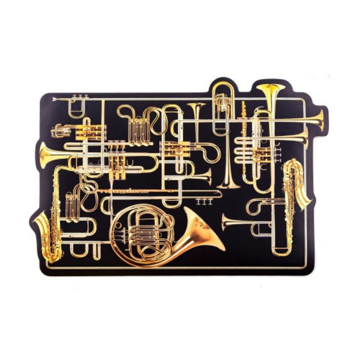 Protectie masa dreptunghiulara multicolora din fibre 32x49 cm Trumpets Toiletpaper Seletti