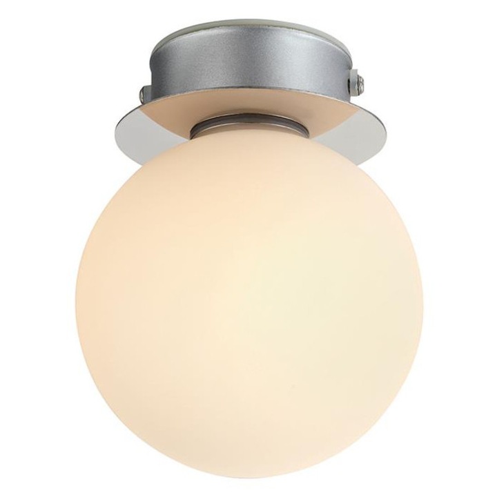 Plafoniera alba/argintie din sticla Mini Markslojd