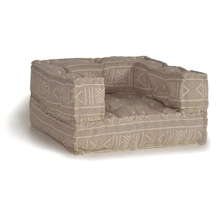 Perna modulara de podea patrata bej din bumbac 80x80 cm Ally Giner y Colomer