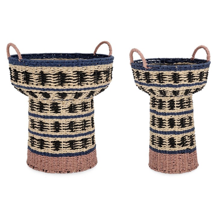 Комплект от 2 декоративни кошници от многоцветна хартия Kya Ø28x38h, ø36x39h