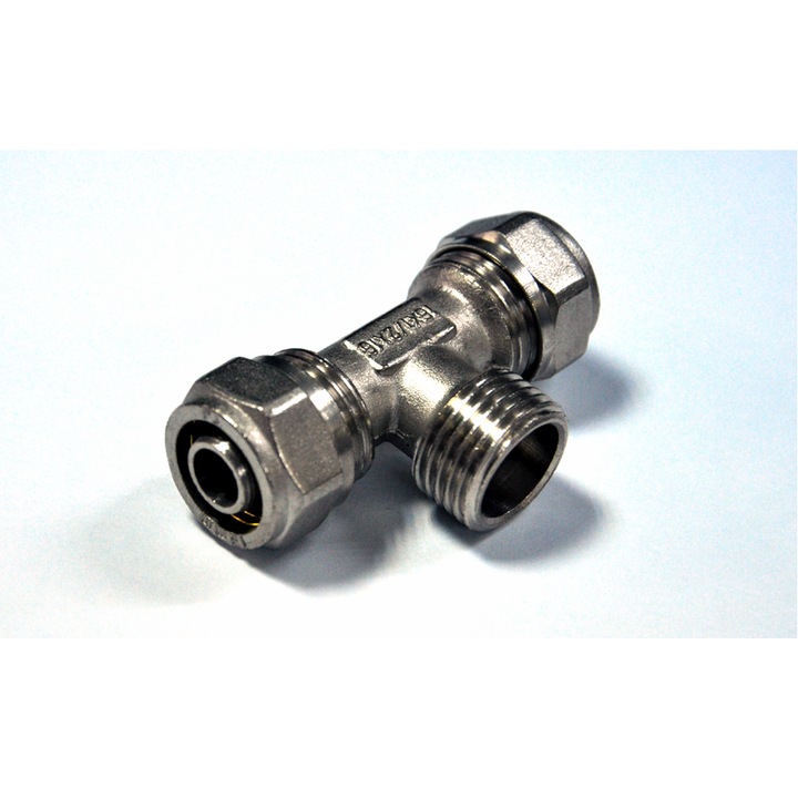 Редуциран тройник Pexal 20 мм x 20 мм x 16 мм неразглобяем фитинг