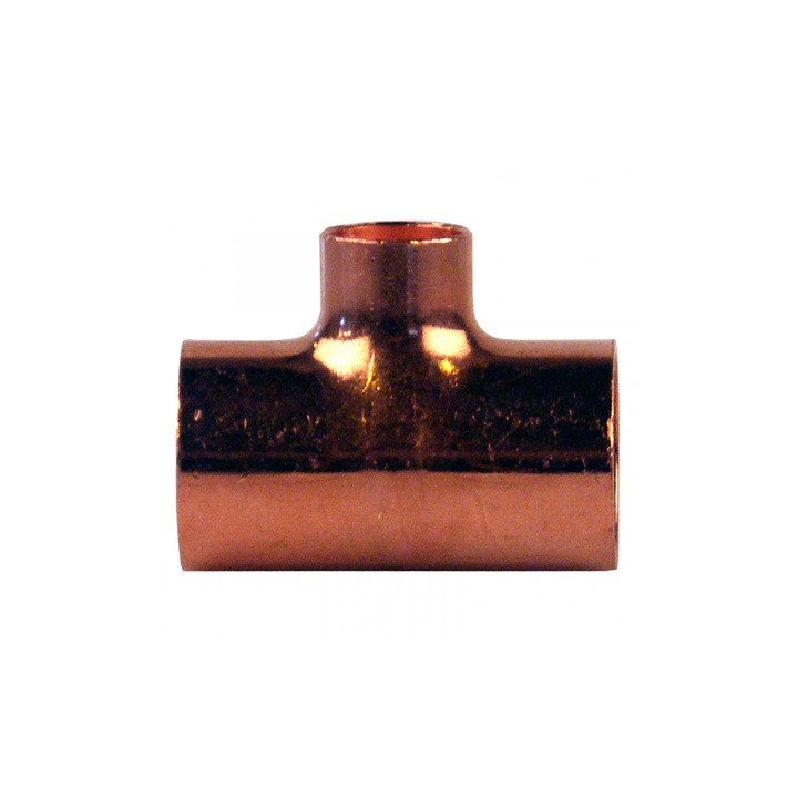 Редуциран меден тройник 28 мм-22 мм-22 мм