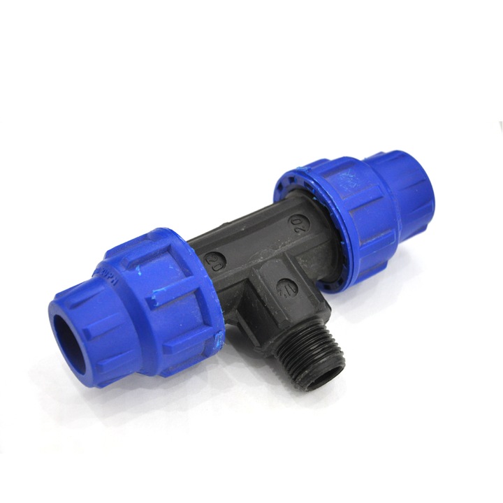 Тройник компресионен PE, външна резба, 40 мм x 1 1/4