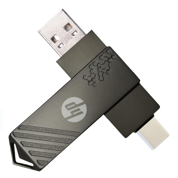HP Dual Drive USB памет за смартфони, таблети и компютри, капацитет 2 TB, USB 3.0, USB Type-C, метал