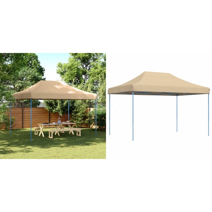 Cort de petrecere pliabil Pop-Up, 410x279x315 cm, bej