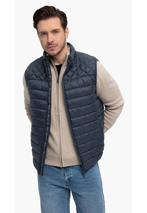 Vesta matlasata cu guler inalt Volcano V-Mer, barbati, denim, XL