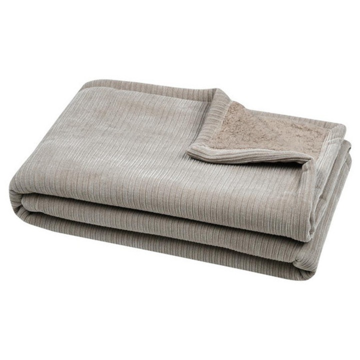 Patura pufoasa cu miel, CLAYTON, 130 × 160 cm - bej