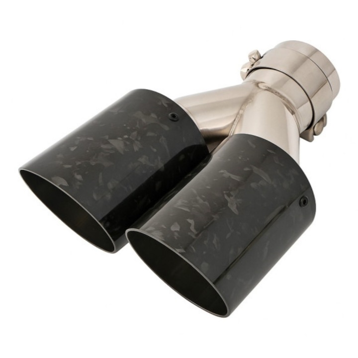 Kipufogó dísz idealSTORE duplán kovácsolt karbon, 63mm bemenet, rozsdamentes acél