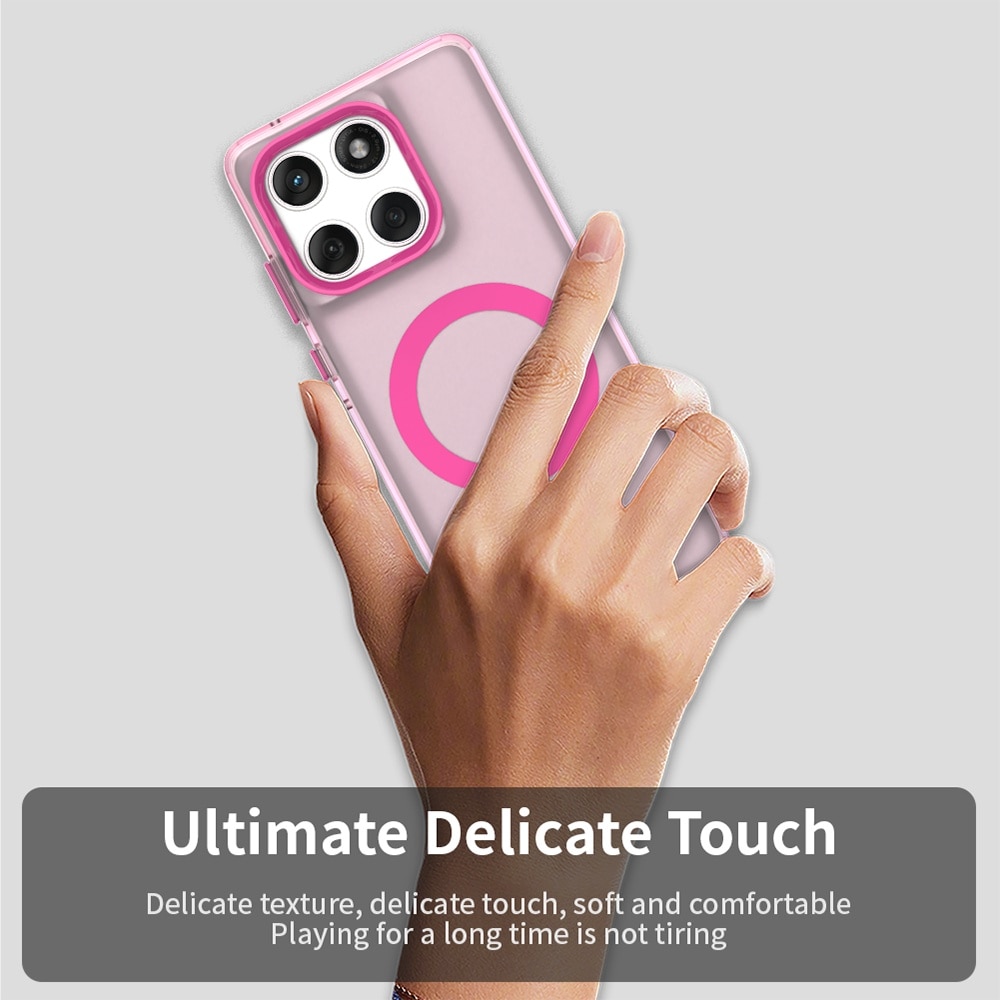 Husa pentru Motorola Edge 60 Fusion / Edge 60, SKYDDAR INOVATION, CandyCase, Magsafe, set cu sticker, Roz