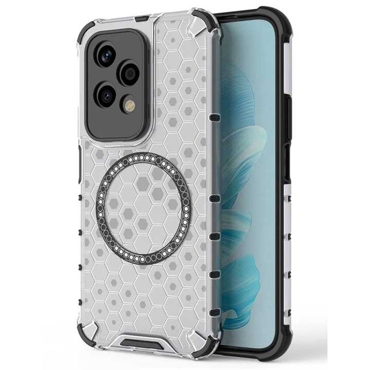 Husa de Protectie HoneyComb MagCase, Protectie Anti-Drop pentru Honor 200 Lite - Alb