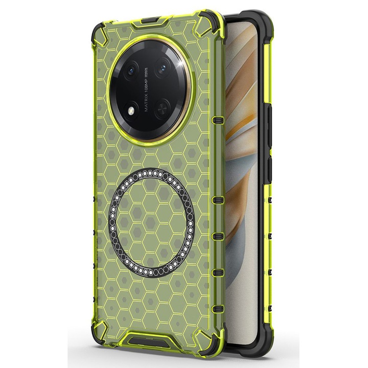 Husa de Protectie HoneyComb MagCase, Protectie Anti-Drop pentru Honor Magic7 Lite - Verde