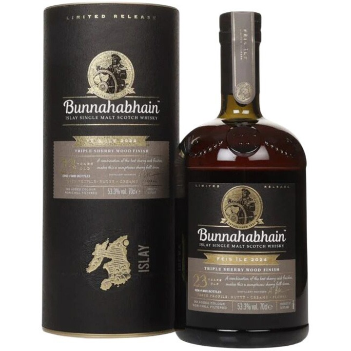 Whisky Bunnahabhain Triple Sherry Wood 23 ani, cu cutie, 53.3%, 0.7l