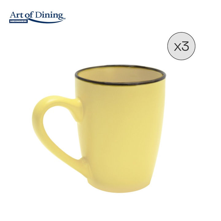 Set 3 cani Art of dining by Heinner Medeea, ceramica, 354 ml