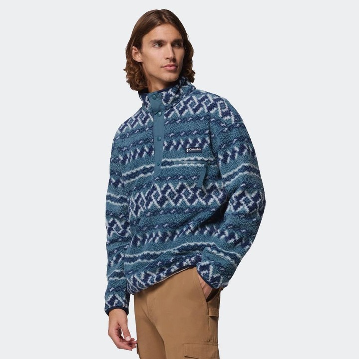 Bluza sport barbati, Columbia, Helvetia II, cu imprimeu, nylon/poliester/fleece, albastru