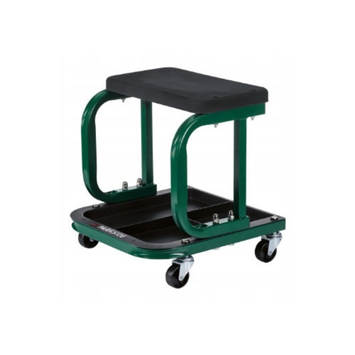Scaun atelier Parkside, 2 niveluri, 125 kg, 370x350x390mm, cu roti