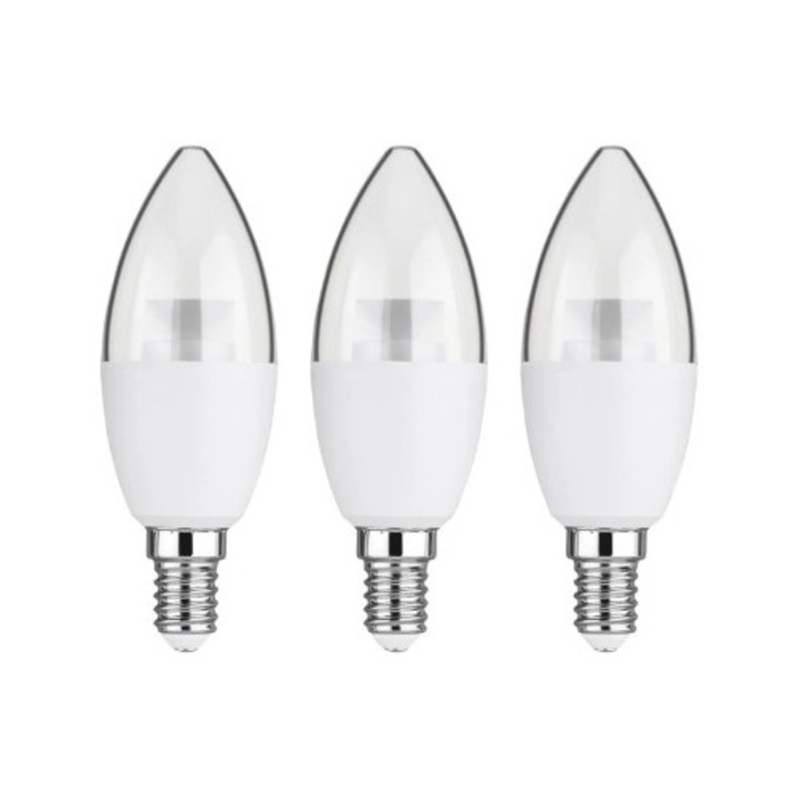Set 3 becuri LED E14 LIVARNO Home 470 lm, cald alb, 10,5x3,7cm