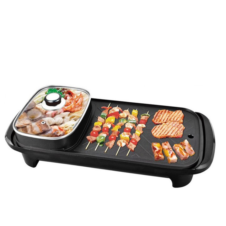 Aparat de gatit electric multifunctional, GRATAR & HOTPOT, 2 in 1, 1500W