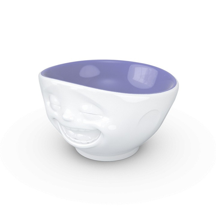 Bol alb/mov din ceramica 500 ml Laughing Tassen