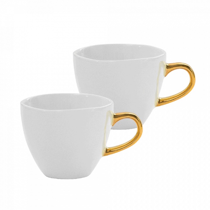 Set 2 cesti albe din ceramica 7x8 cm Good Morning Urban Nature Culture Amsterdam