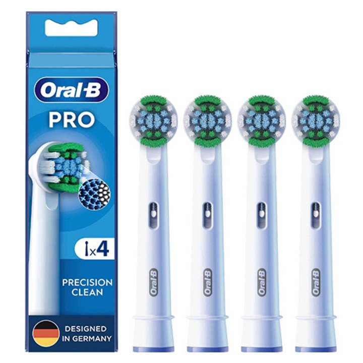 Set 4x capete de periuta Oral-B Pro Precision Clean, alb, original