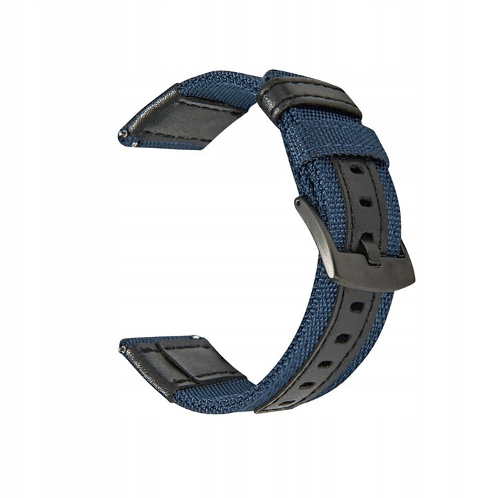 Okosóra szíj, Samsung Gear S3 Frontier-hez, karkötő minden csuklóra, biztonságos rögzítés, nejlon csat, kék