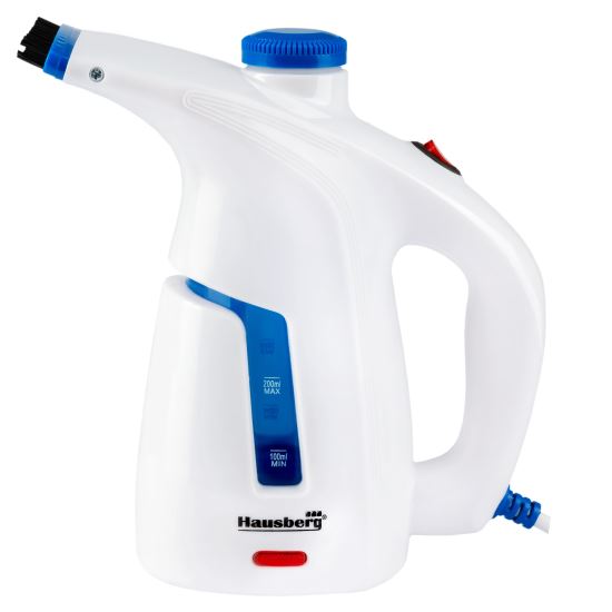 Aparat de calcat vertical cu abur, 1000 W, 200 ml, 2 accesorii, alb-bleu