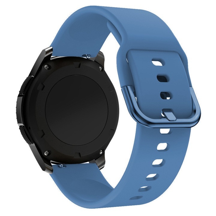 Curea APGO Silicone Loop Albastru, prindere sigura, latime ajustabila, set cu telescopuri pentru Smartwatch