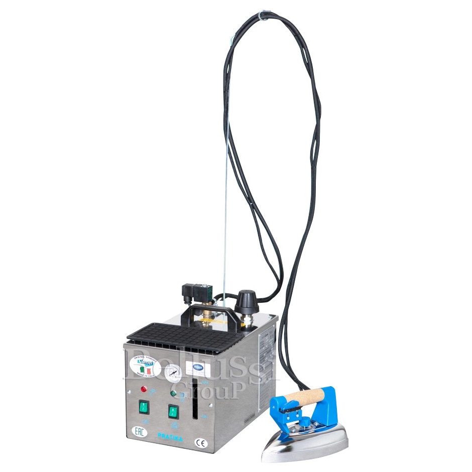 Generator de aburi profesional Comel Pratika 5L INOX, boiler 5 L, putere 1900 W, carcasa inox rezistenta, manometru si indicator apa, conectare accesorii multiple, sigurante integrate, ideal pentru industrie, hoteluri, restaurante si uz casnic