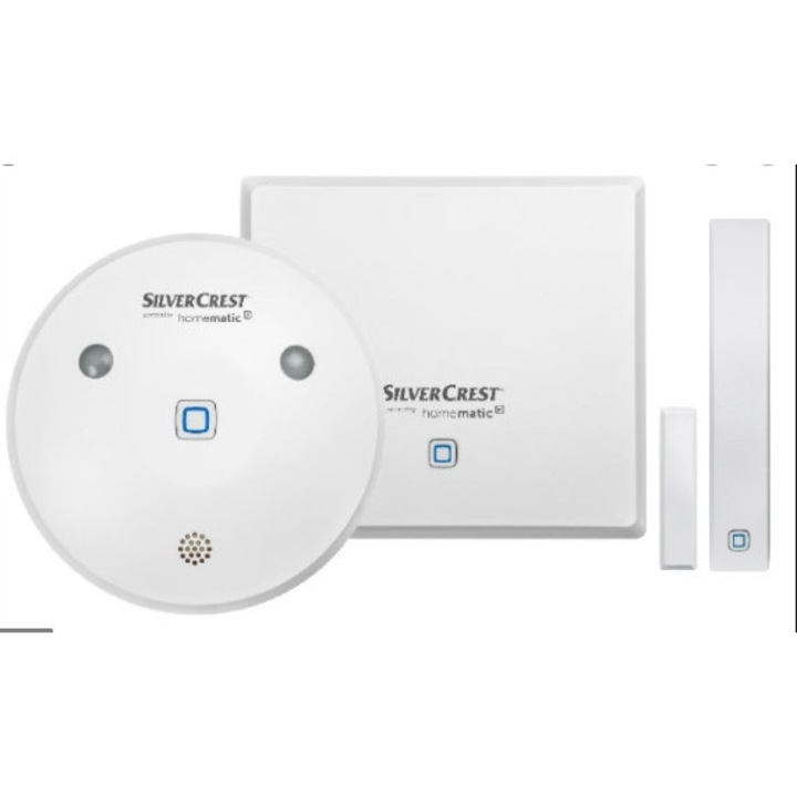 Silvercrest intelligens riasztókészlet, HmIP-HAP-B1, HmIP-ASIR-B1, HmIP-SWDM-B2, IP20, 11,8x2,6x10,4cm