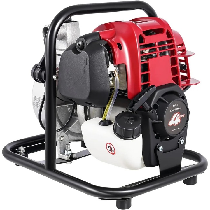 Pompa de apa pe benzina, Pompa de transfer, 4 Timpi, 38 cmc, Presiune inalta pentru irigatii, Racord 2, 54 cm, Rosu
