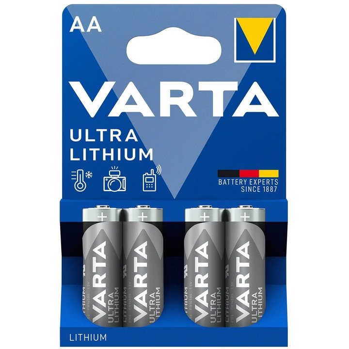 Baterii ultra litiu AA/LR6 Pachet de 4